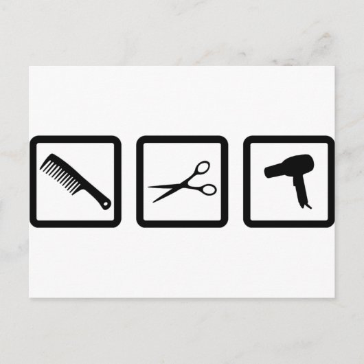 Friseur Postkarte (Vorderseite)