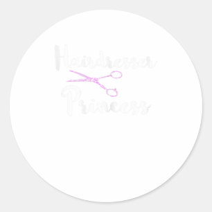 Friseur Princess Hairstylist Hair Salon Hairn Runder Aufkleber