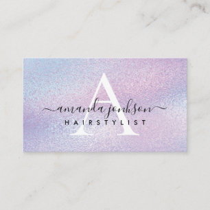 Friseur Purple Holographic Folie Haarstylist Visitenkarte