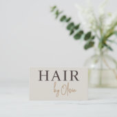 Friseur QR-Code Earthy Neutral Visitenkarte (Stehend Vorderseite)