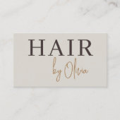 Friseur QR-Code Earthy Neutral Visitenkarte (Vorderseite)