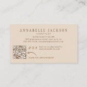 Friseur QR-Code modern beige neutral Visitenkarte (Rückseite)