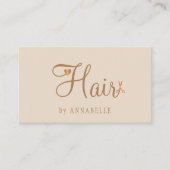 Friseur QR-Code modern beige neutral Visitenkarte (Vorderseite)