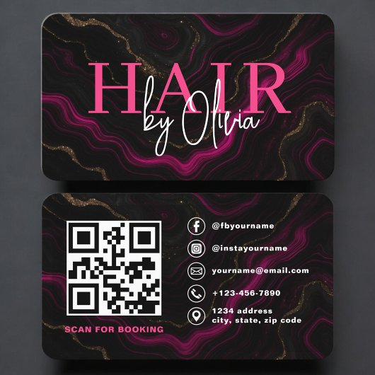 Friseur QR Code Moderne Visitenkarte