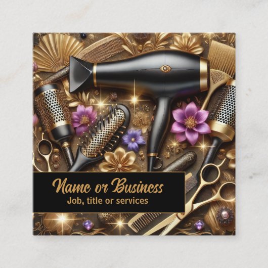 Friseur Quadratische Visitenkarte (Vorderseite)