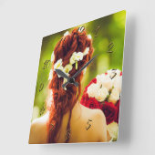 Friseur Quadratische Wanduhr (Winkel)