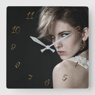 Friseur Quadratische Wanduhr