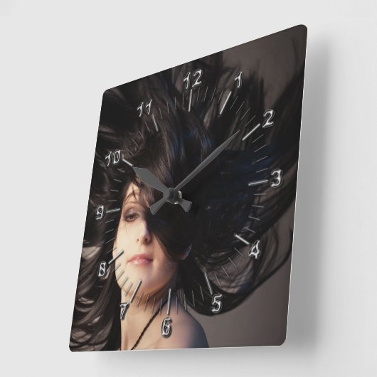 Friseur Quadratische Wanduhr (Winkel)