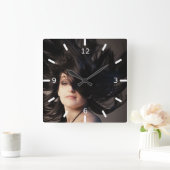 Friseur Quadratische Wanduhr (Zuhause)