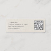 Friseur-Rasierer Beige Rustikal Kraft QR-Code Mini Visitenkarte (Rückseite)
