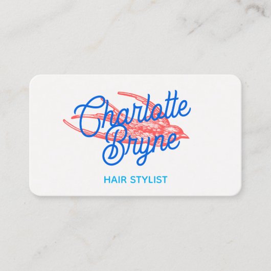 Friseur Retro Schlucken Visitenkarte (Vorderseite)