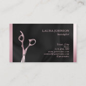 Friseur Rosa Glitzer Schere Schönheitssalon Visitenkarte (Rückseite)