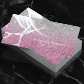 Friseur Rosa & Silberner Glitzer Ernennung Terminkarte