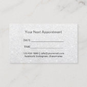 Friseur Rosa & Silberner Glitzer Ernennung Terminkarte (Rückseite)