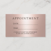Friseur Rose Gold Glitzer Tropfen Ernennung Terminkarte (Rückseite)