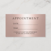 Friseur Rose Gold & Silber Tropfen Ernennung Terminkarte (Rückseite)