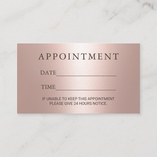 Friseur Rose Gold & Silber Tropfen Ernennung Terminkarte (Rückseite)