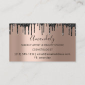Friseur Rose Goldschere Tropfen Visitenkarte (Rückseite)