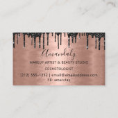 Friseur Rose Goldschere Tropfen Visitenkarte (Rückseite)