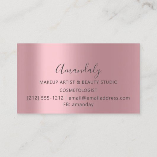 Friseur-Rose Rosa Schere Visitenkarte (Rückseite)