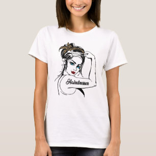 Friseur Rosie The Riveter Leopard Cheetah T-Shirt