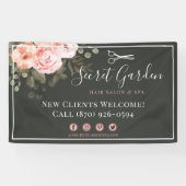 Friseur Salon Beauty Stylist Elegante Rose Piazza Banner (Horizontal)