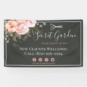 Friseur Salon Beauty Stylist Elegante Rose Piazza Banner