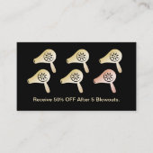 Friseur Salon Blow Dry Bar Modern Black Gold Loyal Treuekarte (Vorderseite)