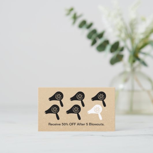 Friseur Salon Blow Dry Bar Moderne Treppe Treuekarte (Stehend Vorderseite)