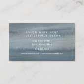 Friseur Salon Cosmetologin Blue Watercolor Visitenkarte (Rückseite)