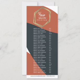 Friseur-Salon-Flyer-Preisliste Terrakotta-Navy Einladung