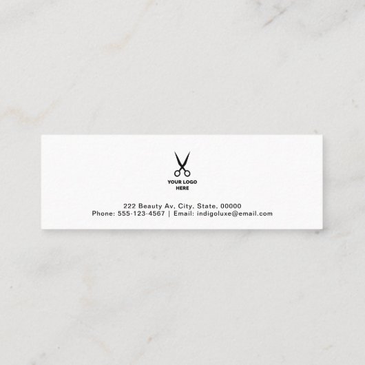 Friseur-Salon Fügen Sie Ihre Logo-Ernennung hinzu Mini Visitenkarte (Rückseite)