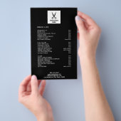 Friseur-Salon Fügen Sie Ihre Logos schwarze Preisl Flyer (Handgriff)
