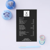 Friseur-Salon Fügen Sie Ihre Logos schwarze Preisl Flyer (Einzeln)