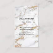 Friseur Salon Gold Antique Schere Trendy Marmor #2 Visitenkarte (Rückseite)