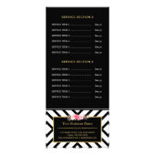 Friseur Salon Gold Blumenstrauß Preisliste Werbekarte (Hinten)