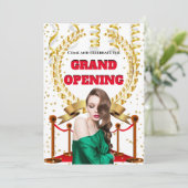 Friseur Salon Grand Eröffnung VIP roter Teppich Einladung (Stehend Vorderseite)