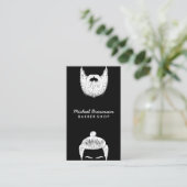 Friseur Salon Hipster Man Beard Black Barber Visitenkarte (Stehend Vorderseite)