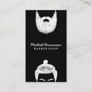 Friseur Salon Hipster Man Beard Black Barber Visitenkarte