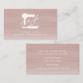 Friseur-Salon-Kosmetologe Pink Wasserfarbe Visitenkarte (Vorne/Hinten)