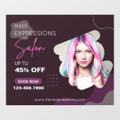Friseur-Salon mit individuellem Haarfärben und Hig Fensteraufkleber (Blatt)