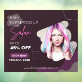 Friseur-Salon mit individuellem Haarfärben und Hig Fensteraufkleber (Blatt 3)