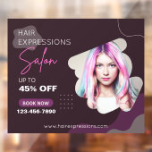 Friseur-Salon mit individuellem Haarfärben und Hig Fensteraufkleber (Blatt 2)