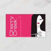 Friseur Salon Moderner Pink Black Beauty Salon Visitenkarte (Vorderseite)