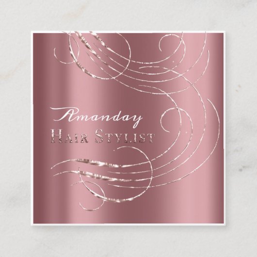 Friseur Salon Salon Sitzplatz Karte Rosa (Vorderseite)