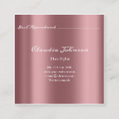 Friseur Salon Salon Sitzplatz Karte Rosa (Rückseite)