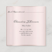 Friseur Salon Salon Sitzplatz Karte Rosa Pasta (Rückseite)