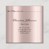 Friseur Salon Sitzplatz Karte Rosa Rosa (Rückseite)