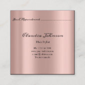 Friseur Salon Sitzplatz Karte Rosa Rosa (Rückseite)