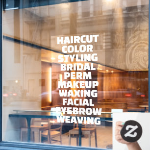 Friseur-Salon-Spa-Serviceangebot groß anpassen Fensteraufkleber